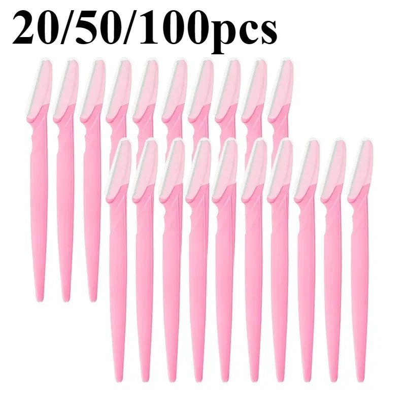 5-100PCS Wholesale Eyebrow Trimmer Blade Shaver Portable Face Razor Eye Brow Epilation Hair Removal Cutters Safety Razor
