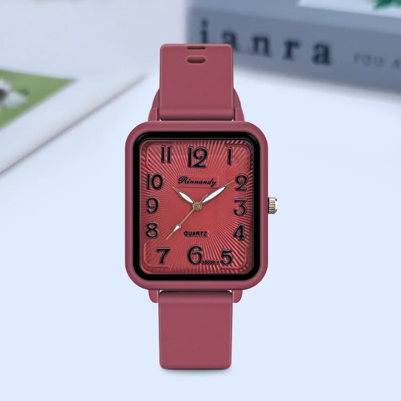 Watches for Women Rectangle Digital Watch Simple Women Quartz Wrist Watch Silicone Strap Lady Clock Relogio Feminino Reloj Mujer