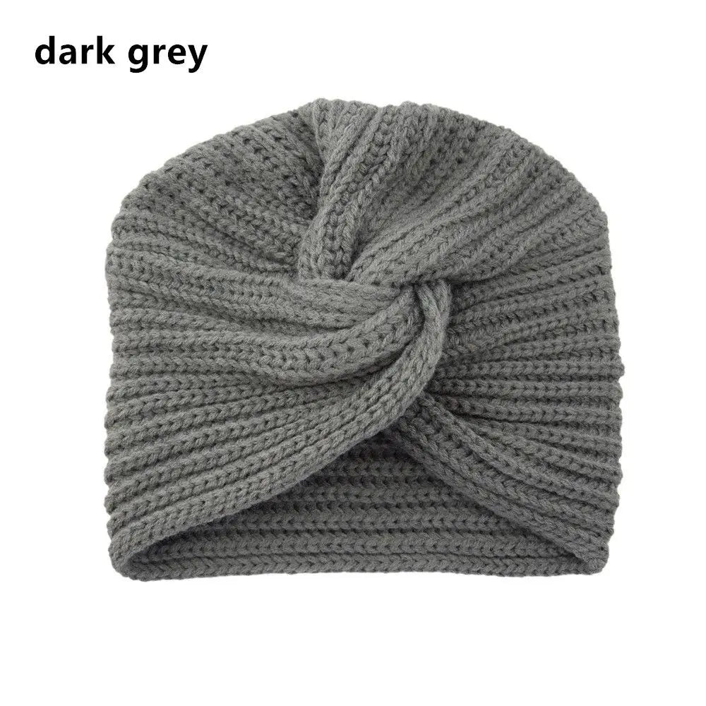 Autumn Winter Knitted Hair Accessories Croceht Beanies Twist Headwrap Hat Ladies Turban Women Felt Hat Head Wrap Caps