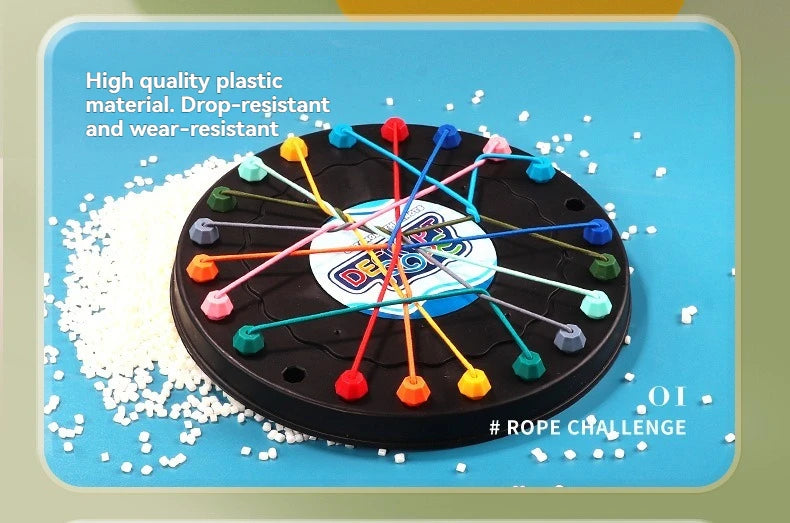 New Kid Rope Knots Puzzle  Board Game Color Line Twisted Connected Ropes Logic Thinking Table Game Parent Child Interactive Toy
