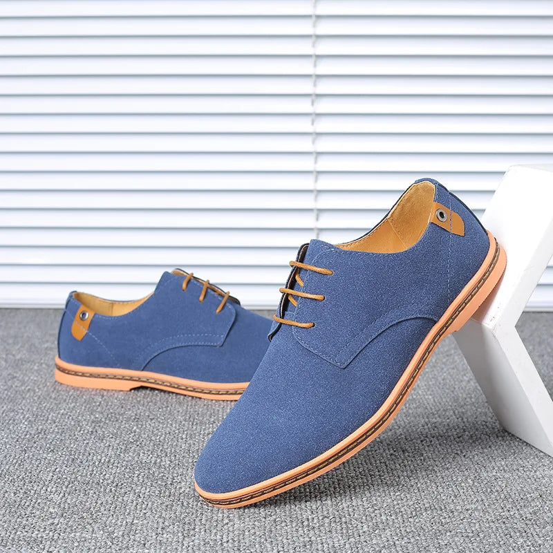 Fashion Men's Shoes Suede Leather Loafers British Style Men Casual Shoes Moccasins Outdoor Driving Shoes Handmade Slip on Flats