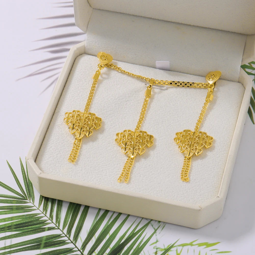 Gold-Plated Necklace Earrings Jewelry Set For Woman Fashion Charms Party Bridal Weddings Engagement Jewellery Gift
