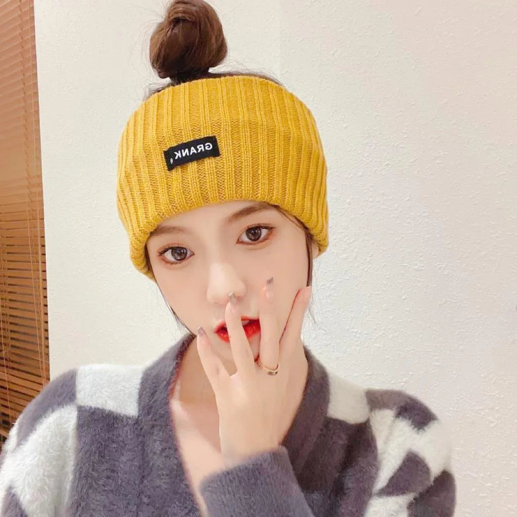 Women Winter Wide Headband Solid Color Knitted Warm Headwrap for Girls Punk Elastic Headwear Sports Bands Hair Accessories