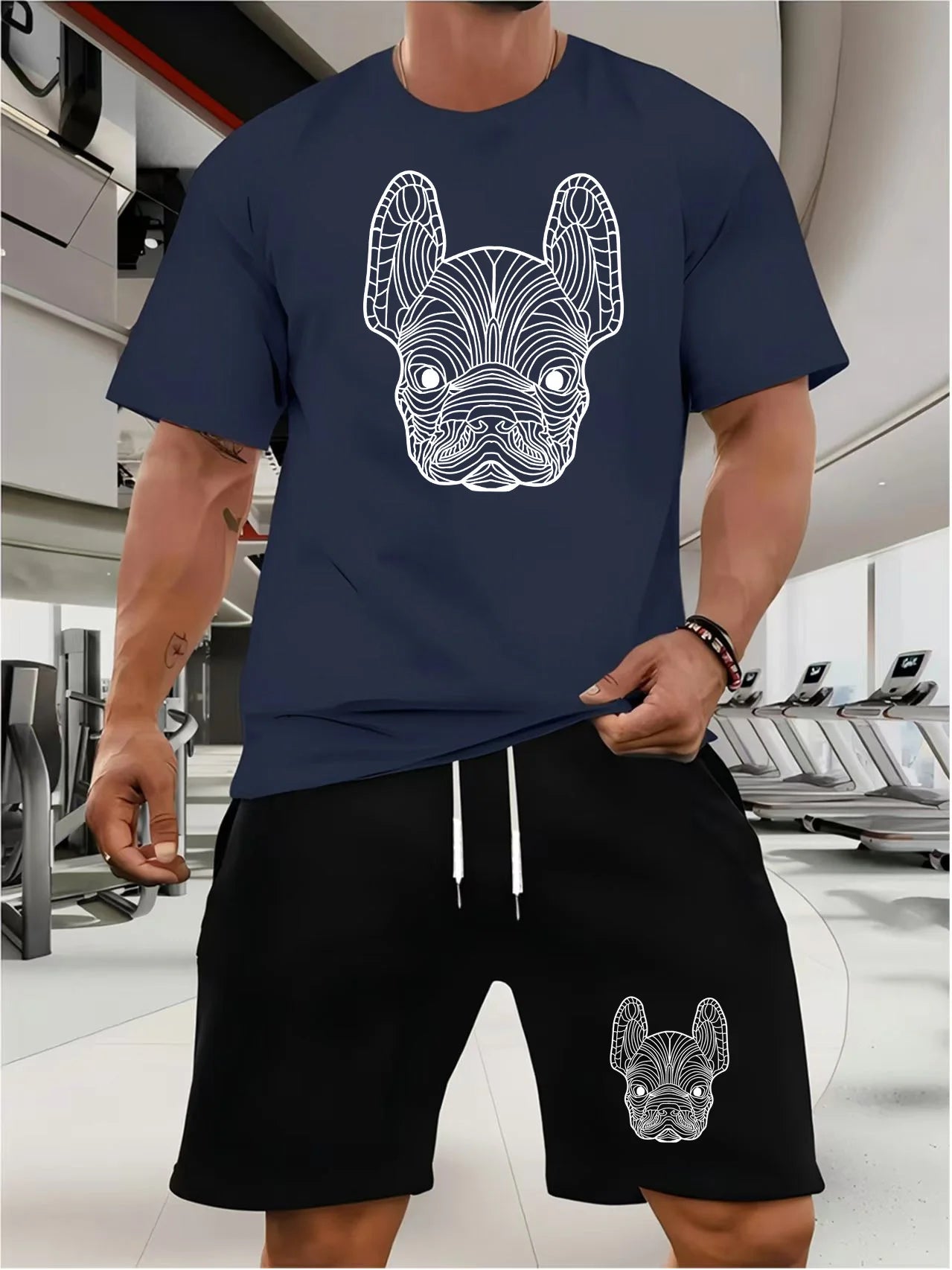 Trendy Suits for men Men's Summer Shorts Set Gym Outfit Student Short Sleeve Tee 2 Piece Set Tracksuits Men Casual Men Clothing