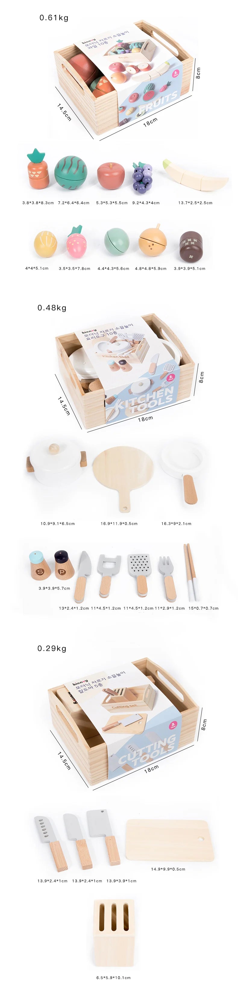 Wooden Pretend Play Kitchen Toys Cutting Food Accessories Set Fruit Vegetable Bakery Meat fish Early Educational Cognition Toys