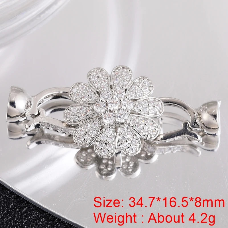 Juya 18K Gold Silver Plated Wedding Decorations Connect Fastener Closure Clasps Accessories For DIY Beads Pearls Jewelry Making