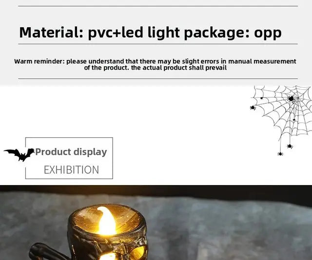 Halloween Break The Arm Skull  LED Candle Lantern for Home Party Skeleton Decoration Atmosphere Setting Props Night Light