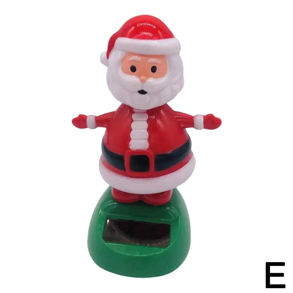 Christmas Car Decoration Solar Dancing Santa Claus Car Ornament Tree Elk Snowman Bobblehead Doll Merry Christmas Gift Accessory