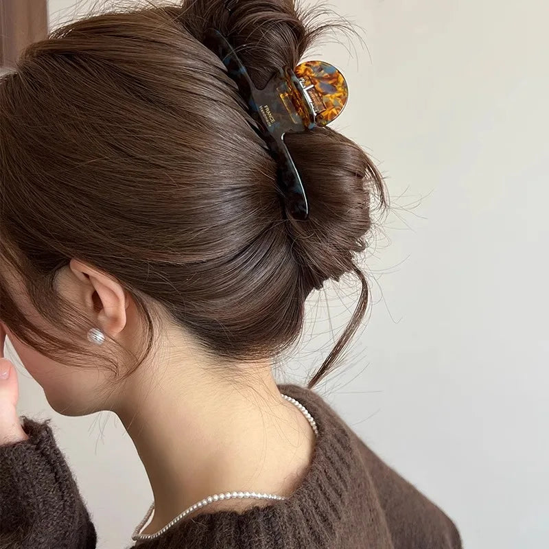 Women Acetate Leopard Hair Claw Hair Claws Chic Barrettes Crab Hairpins Styling Clips Girls Lady Headwear Hair Accessories