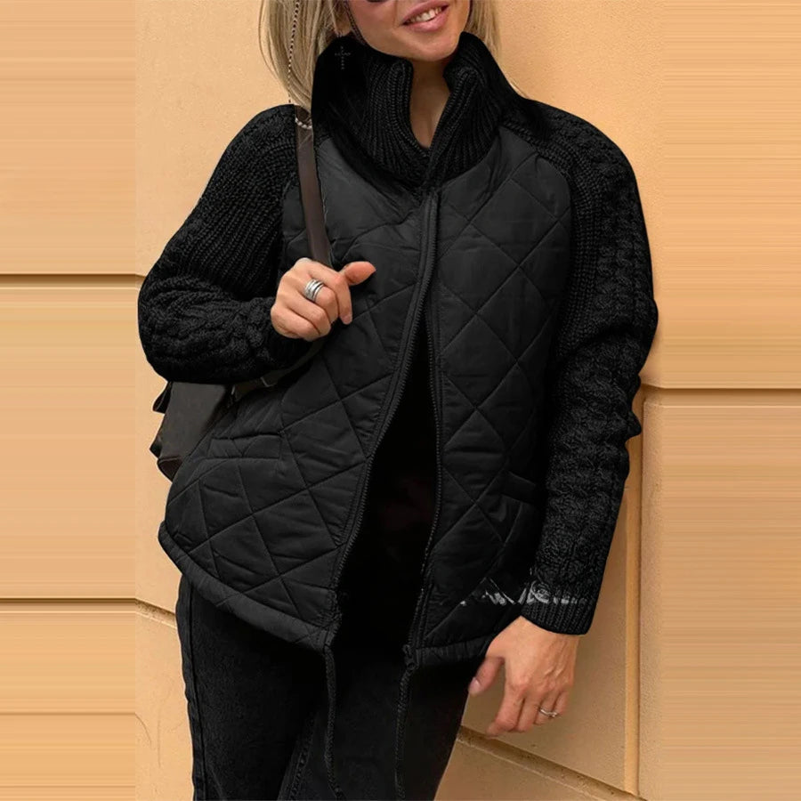 Jacket Women  Winter Coat Women Full Sleeve Zip-up Padded Coat Autumn
