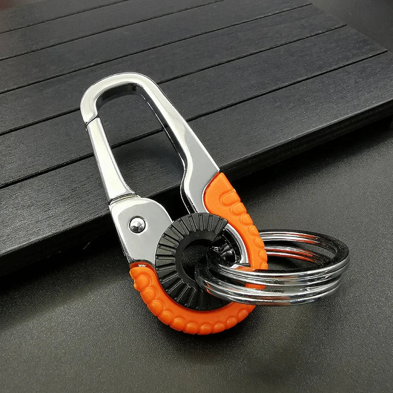 Men's Keychain Hook Stainless Steel Buckle Outdoor Carabiner Climbing Tool Double Ring Car Fishing Key Ring Car Accessories