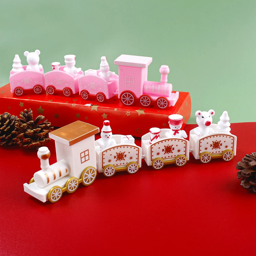Merry Christmas Train Ornament Christmas Decoration for Home 2024 New Year Decoration 2023 Xmas Cake Decor Festoon Navidad Party