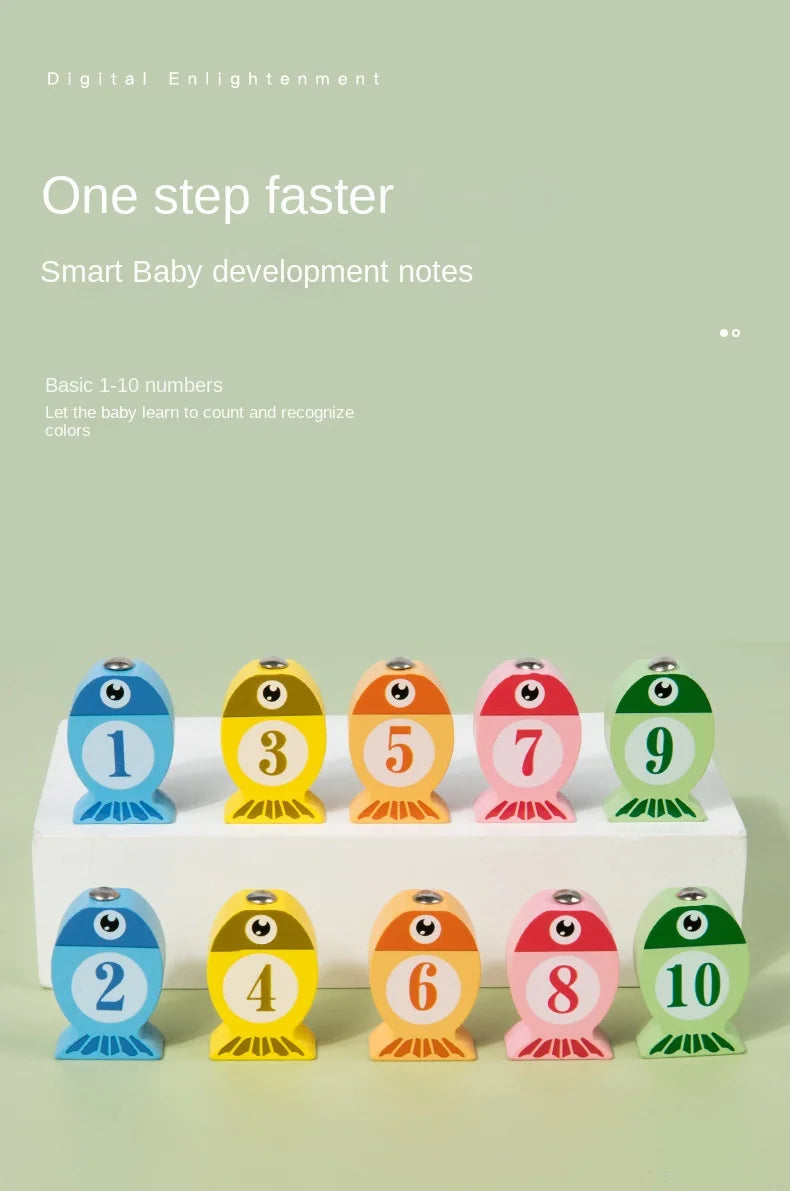 Kids Wooden Fishing Game Toys Gifts Early Education Alphabet Numeric Cognitive Toys Children Interactive Games Toys for Gifts