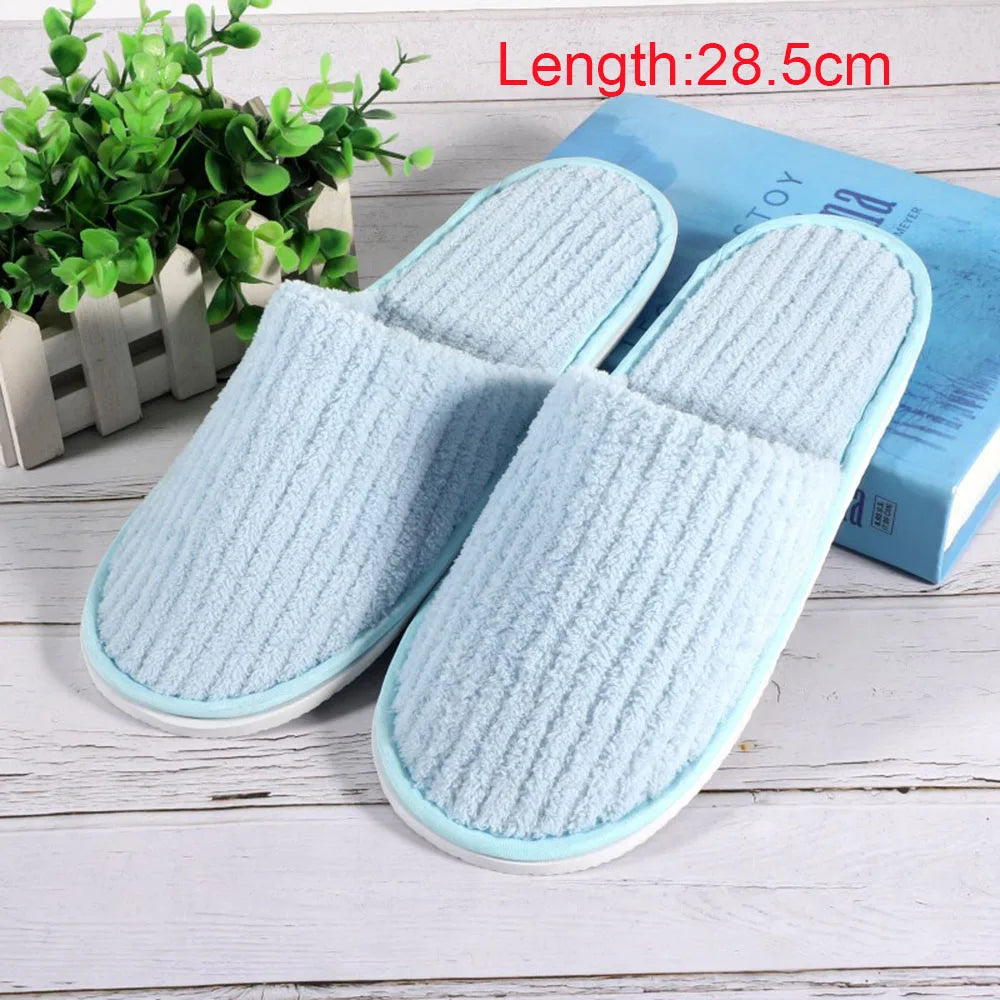 Women Indoor Slippers warm furry Home Slipper Winter Home shoes Women Men House Flat Closed Toe Slides for Bedroom Flip Flops