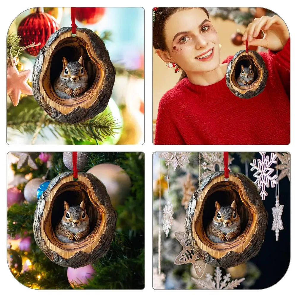 Christmas decorations Acrylic Cartoon Animal Christmas Hanging Ornaments Seasonal Decor For Tree Ceiling Cute Pattern Keepsake