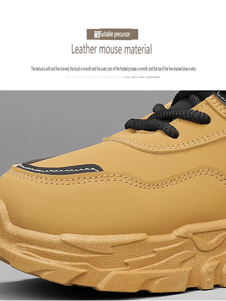 2025 New Autumn Winter Shoes for Men Outdoor Non-slip Wear-resistant Short Boots Fashion Comfort Casual Men's Shoes Botas Hombre