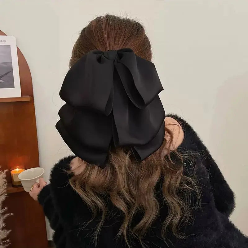 Women Big Size Bow Hair Clip Claw Clamp Women High Ponytail  Barrettes Headwear Girls  Hair Accessories