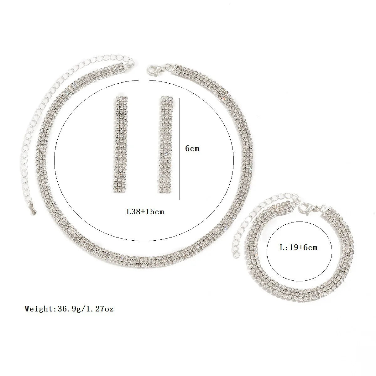 Ladies' fashionable and simple geometric design set, light luxury style versatile and high-end jewelry set