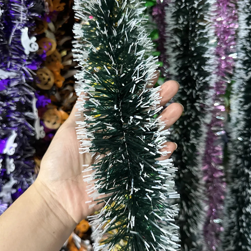 Christmas Tree Decorations Christmas Tinsel Garland Metallic Shiny Garland for Christmas Home and Living Room Decoration