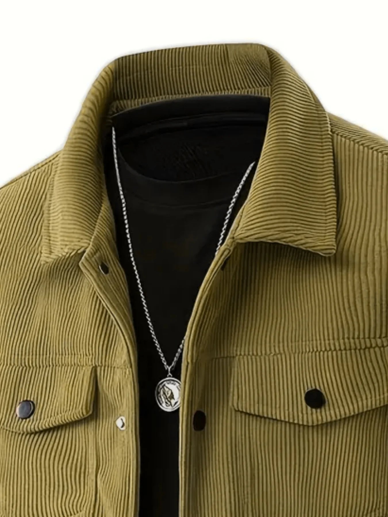 The 2025 new autumn corduroy jacket for men with a lapel, a trendy Japanese style loose coat