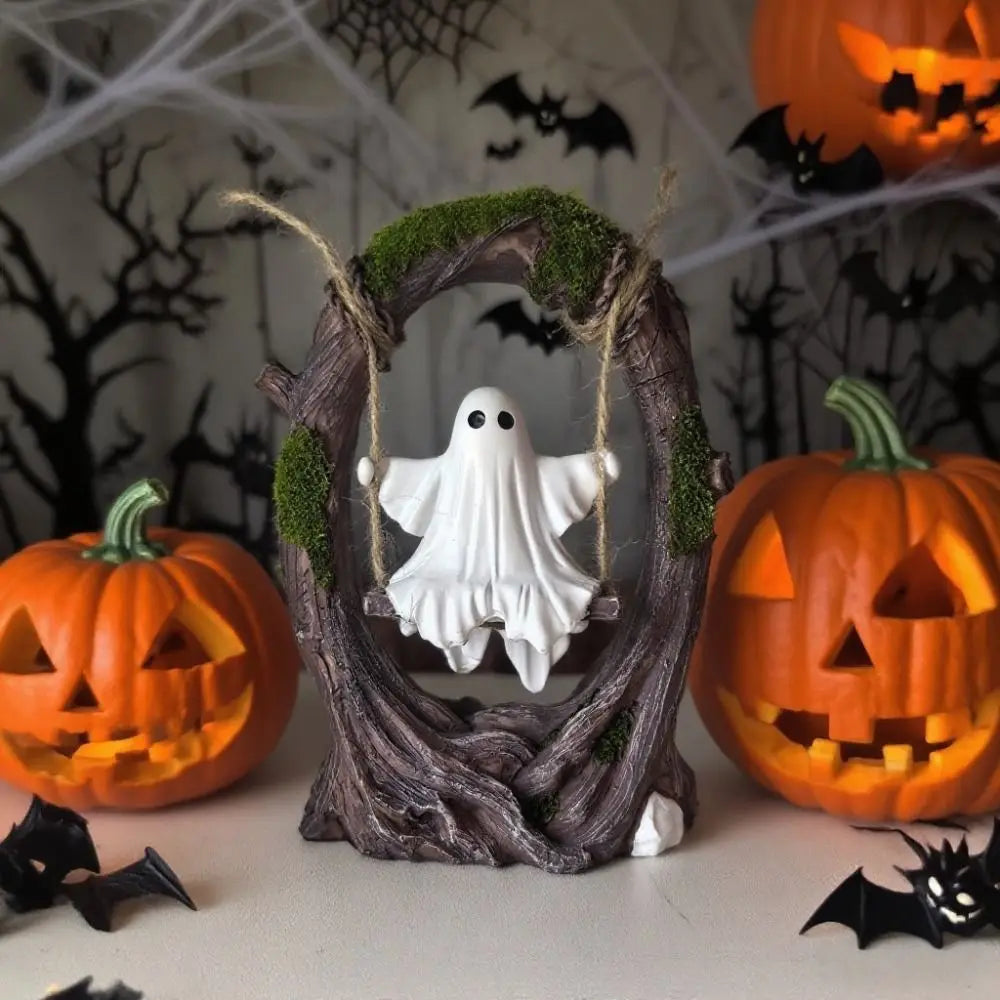 Halloween Themed Halloween Swing Ghost Ornament Model Statue Spooky Ghosts Decor Display Handicraft Ghost Halloween Decoration