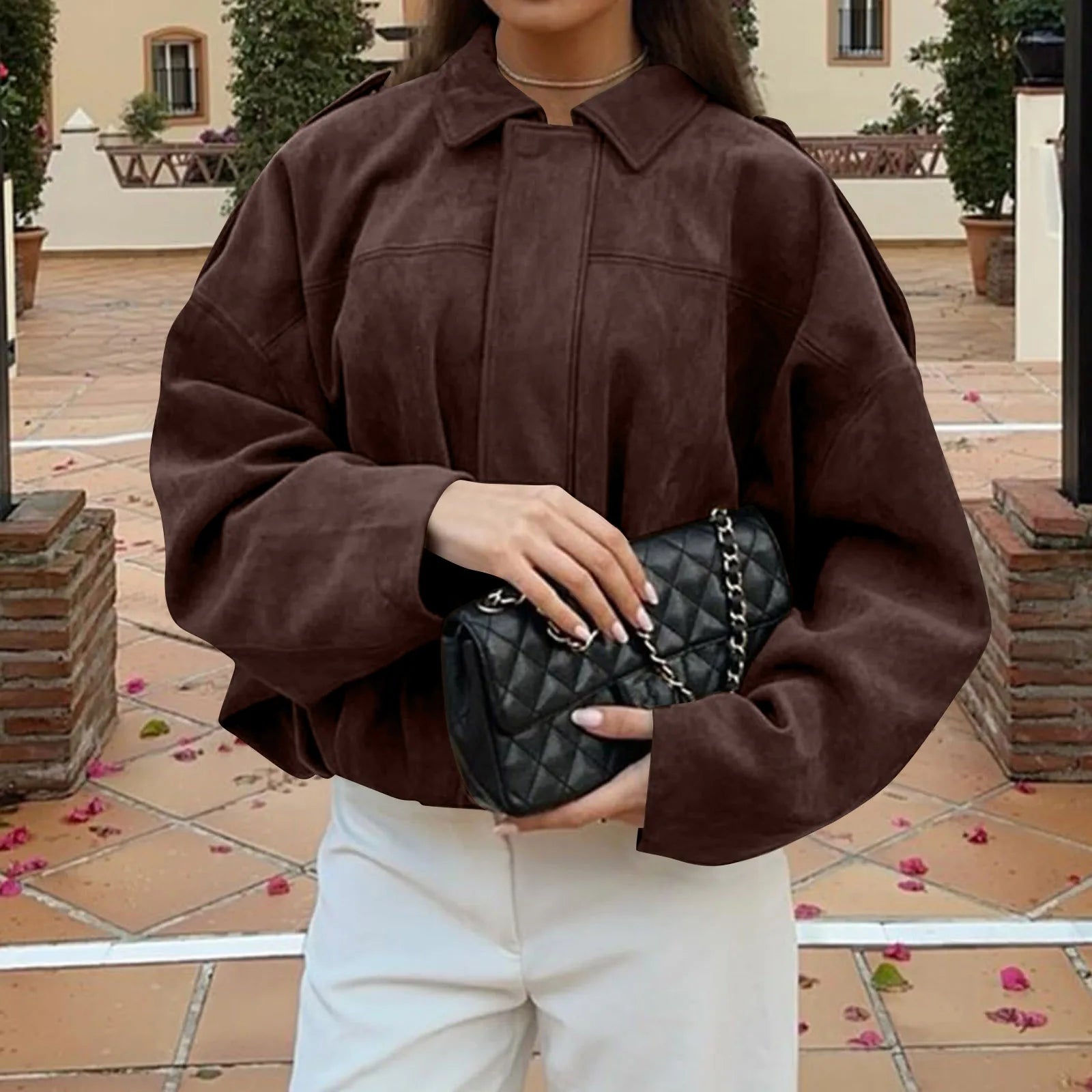 Women's Jackets Coat Fashion Turn-down Collar Long Sleeve Loose Coats Vintage Female Outerwear Chic Street Youth Jackets Tops