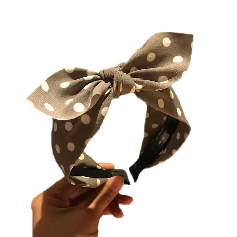 Hair Accessories Women's Headband Bow Knot Sweet Korean Style Polka Dot Hairband Cute Hair Hoop Headwear Headdress Girl Gifts