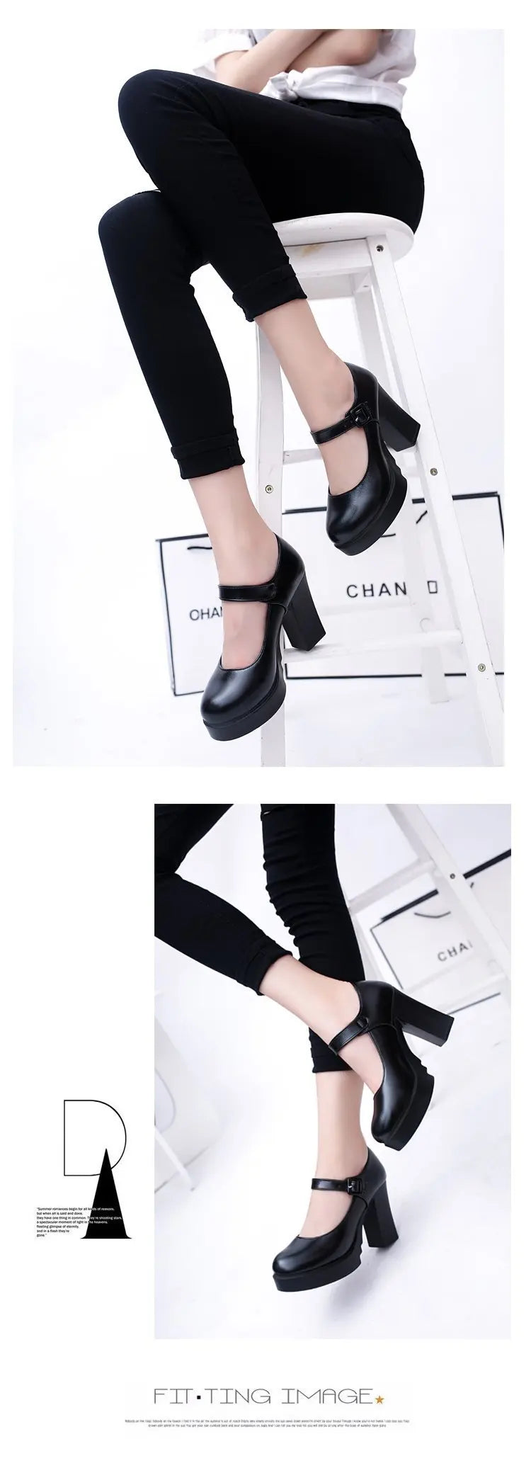 Women's shoes on Heels Women Platform Pumps Spring Summer Shallow Mouth Buckle Strap Shoes Round Toe Shoes for Women2024