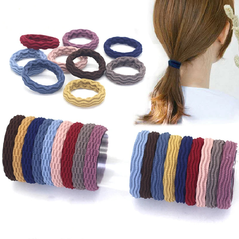 20PCS High Elasticity Fashion Hair Rope High Elasticity Jacquard Pattern Hair Ring Fashion Women's Headband Hair Accessories