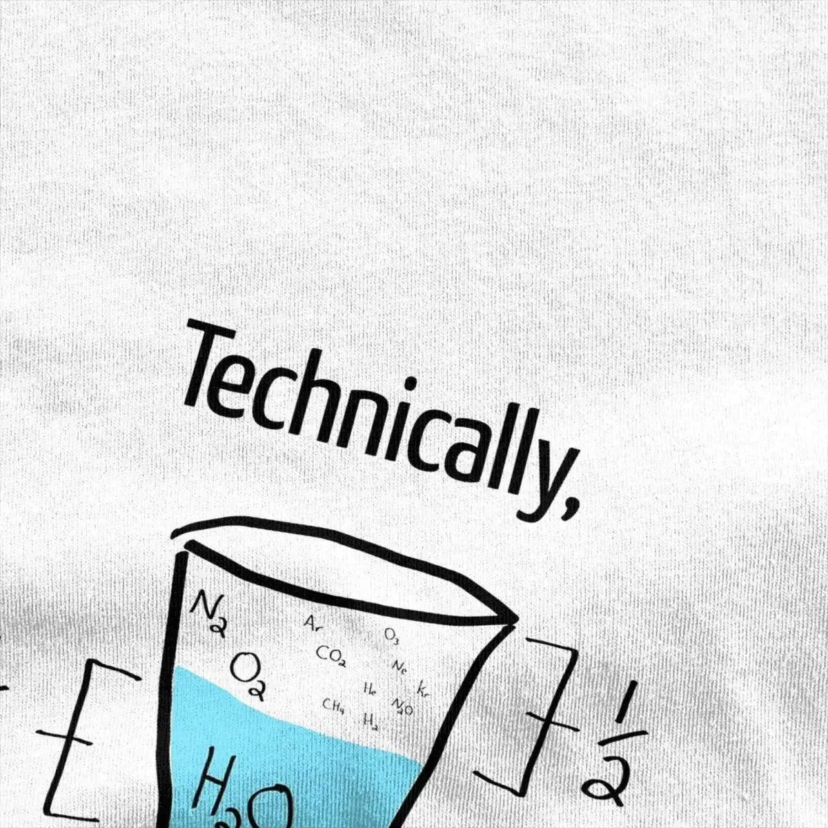 Men's Science Is Optimistic T-Shirts Technically It is Always Full  Top Tee Summer Classic T Shirt Casual Tshirt Plus Size