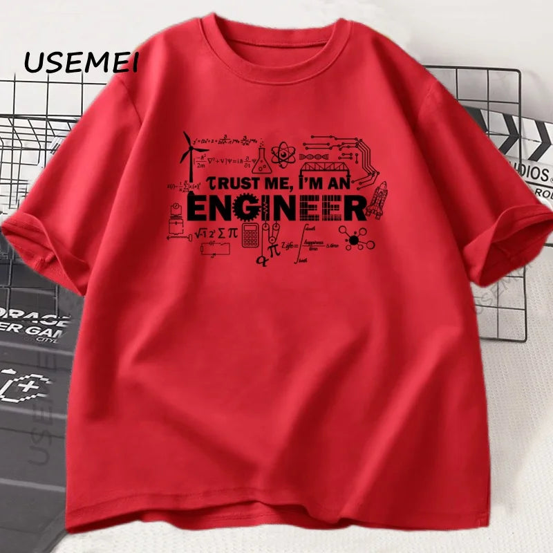 Mens Tshirt Trust Me I'm An Engineer T-shirt Cotton Man Work T Shirt Summer Cotton Tops Round Neck Short Sleeve Man Clothes