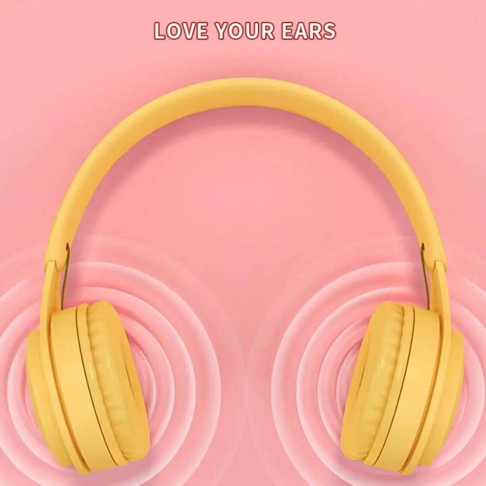 Headphones Kids Wireless Bluetooth Earphones Stereo Foldable Helmets Gaming Headsets Over-ear Headphones for Android ios