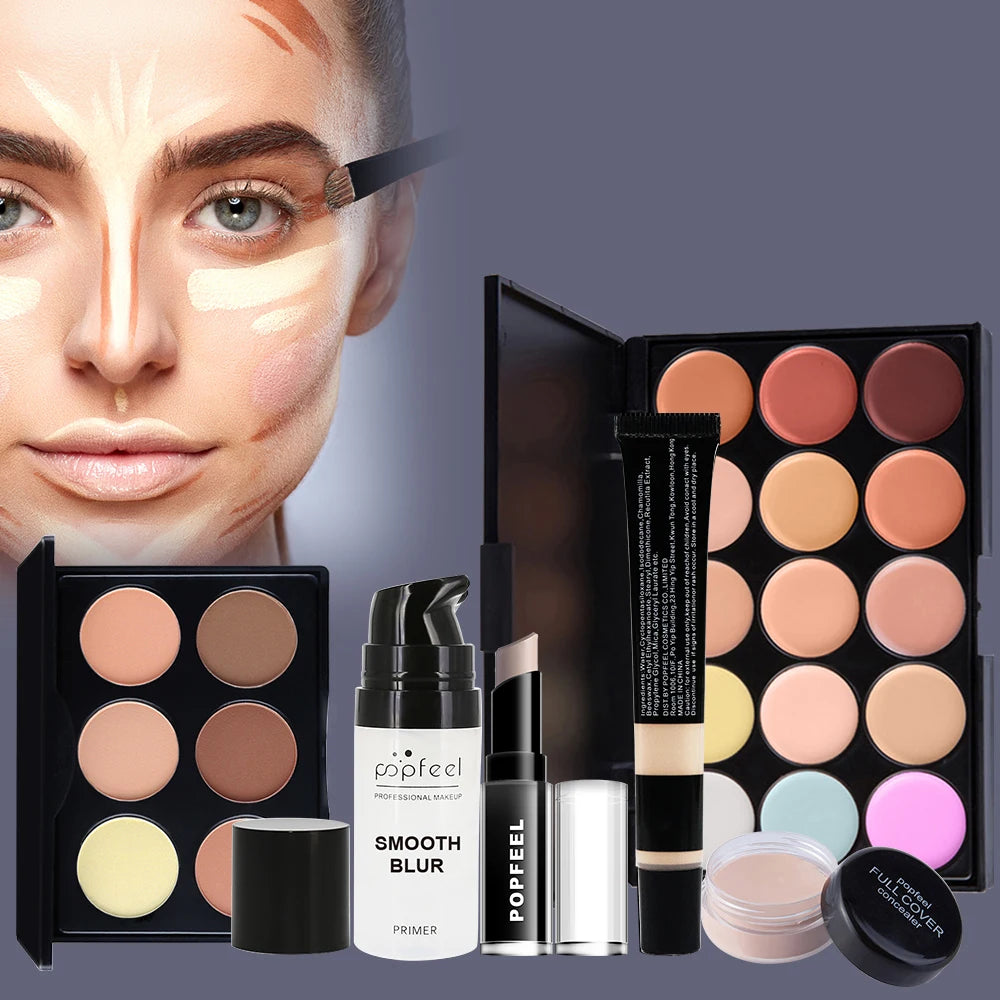 POPFEEL Halloween Makeup Set - Complete Cosmetic Kit with Eyeshadow, Lipstick, and Concealer Palette - Perfect for Festive Gift