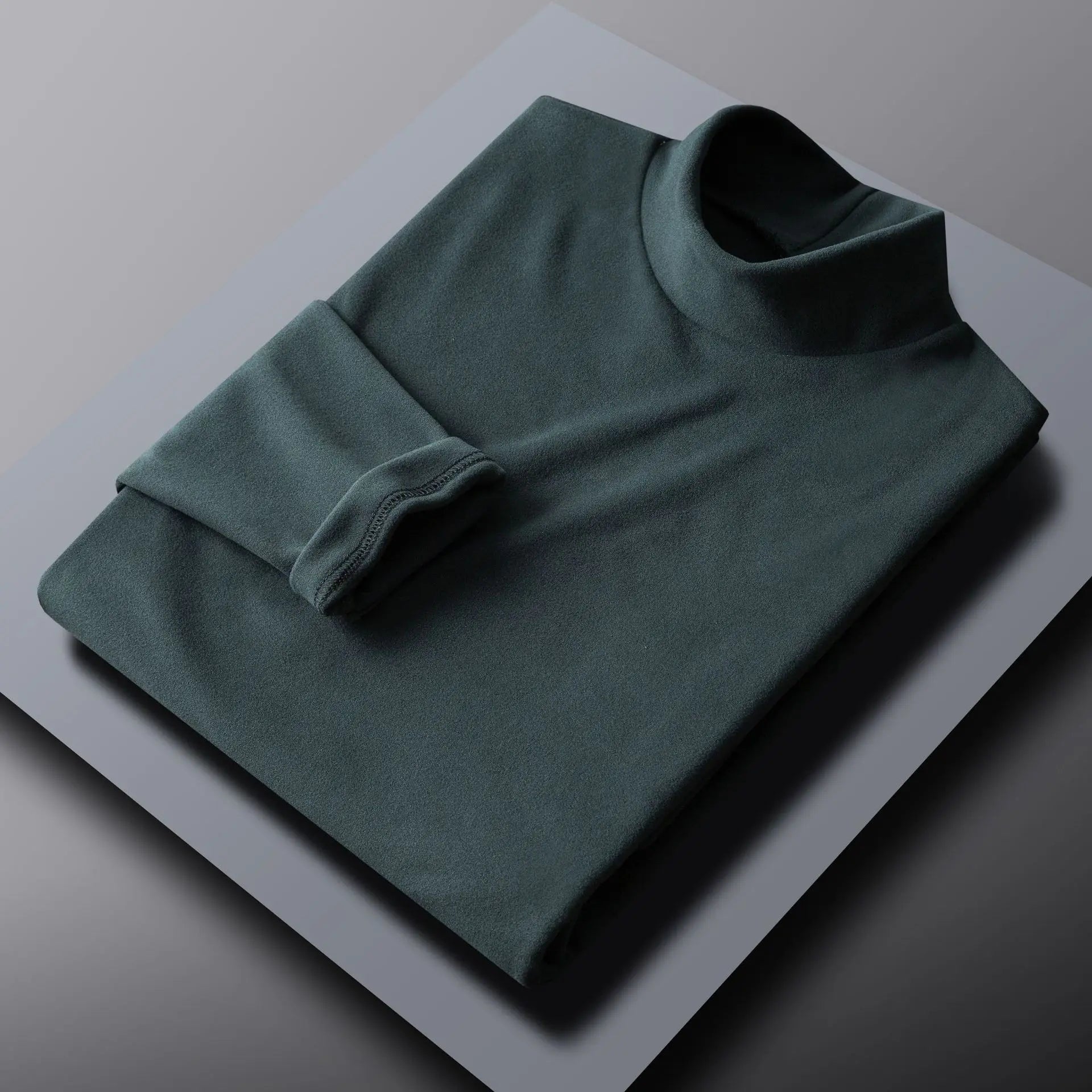 Men's Solid Color Turtleneck T-Shirt For Male Autumn Spring Casual Long Sleeve Basic Bottoming Shirt For Men Slim-Fit Tops