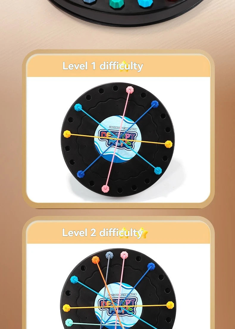 New Kid Rope Knots Puzzle  Board Game Color Line Twisted Connected Ropes Logic Thinking Table Game Parent Child Interactive Toy