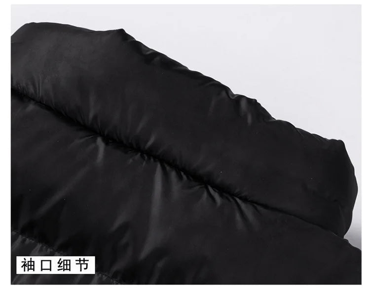 Men's casual jacket, waterproof windbreaker, zippered warm solid color, large size, autumn and winter