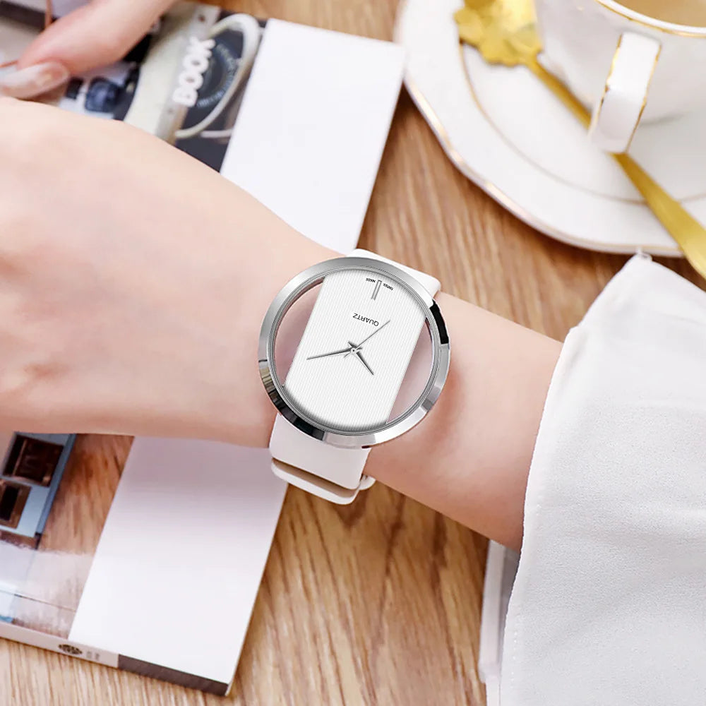 2025 Women Watches Luxury Transparent Hollow Casual Quartz Watch For Women Strap Relogios Feminino Ladies Wrist Watch Hot Clock