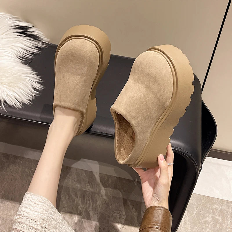 Shoes Woman 2025 House Slippers Platform Pantofle Cover Toe Winter Footwear New Slides Female Shoes Womens Slippers Outdoor Plat