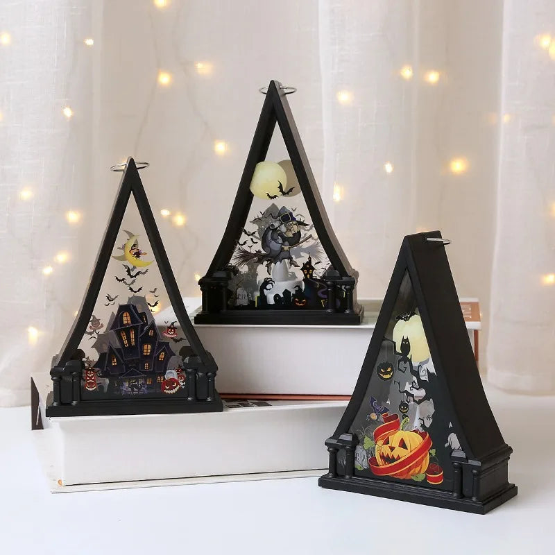 Halloween decorations desktop ornaments retro led lantern pendant nightlight atmosphere lights layout props. home accessories