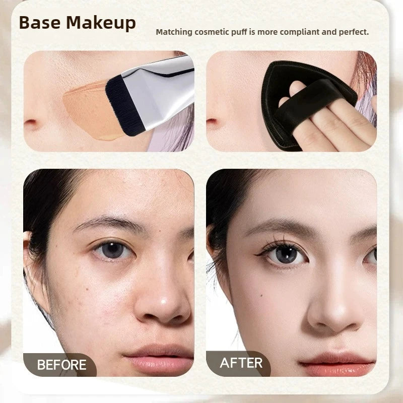 Ultra Thin Foundation Brush Makeup Mixing Palette with Spatula Flat Face Contour Brush Cosmetic Puff Blender Beauty Makeup Tools