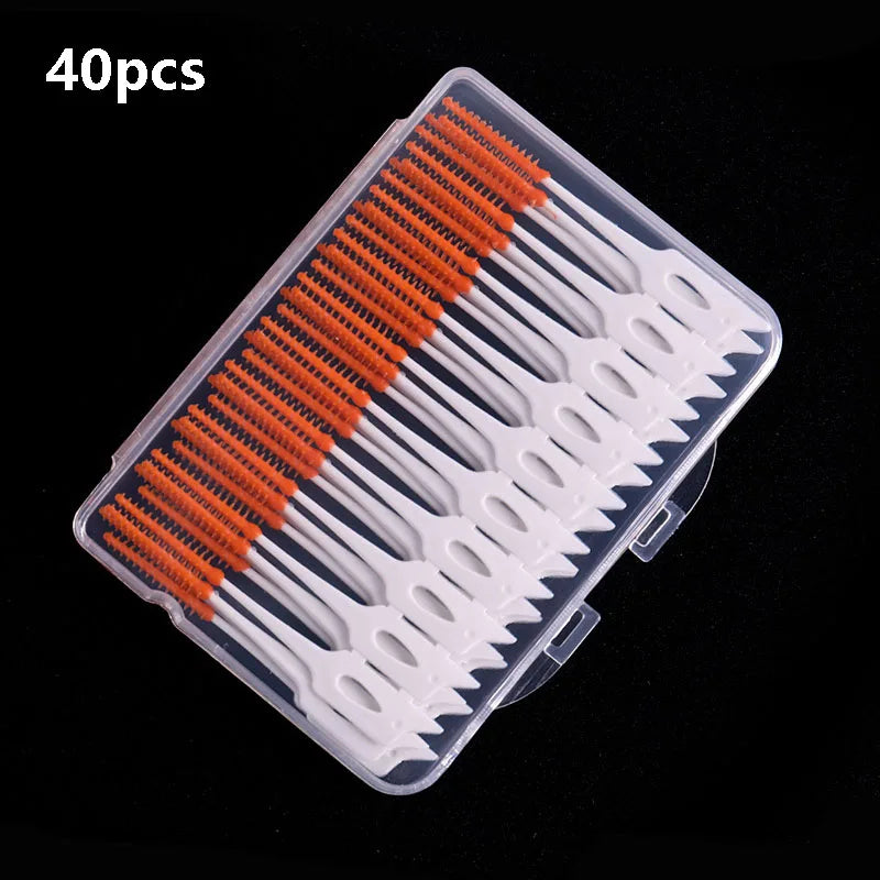 Interdental Silicone Brushes 200 Units Dental Toothpicks Brush Between Teeth   With Thread Oral Cleaning Tools