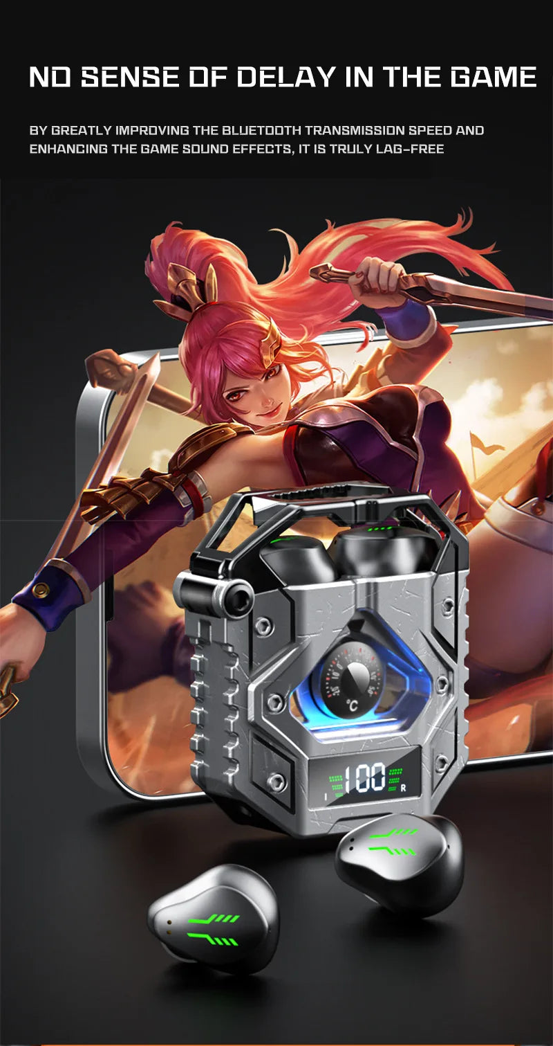 Creative Noise Reduction Electric Technology Mecha Wind Ultra-Long Standby Game Dual-Mode Headset H9 Bluetooth Wireless Headset