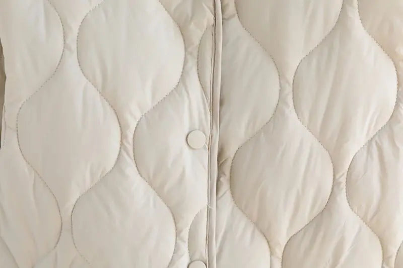 Autumn Winter Quilted Jacket Warm Women Parkas Lightweight Cotton-padded Jacket Long Sleeve Single-breasted Chic Coat Windproof