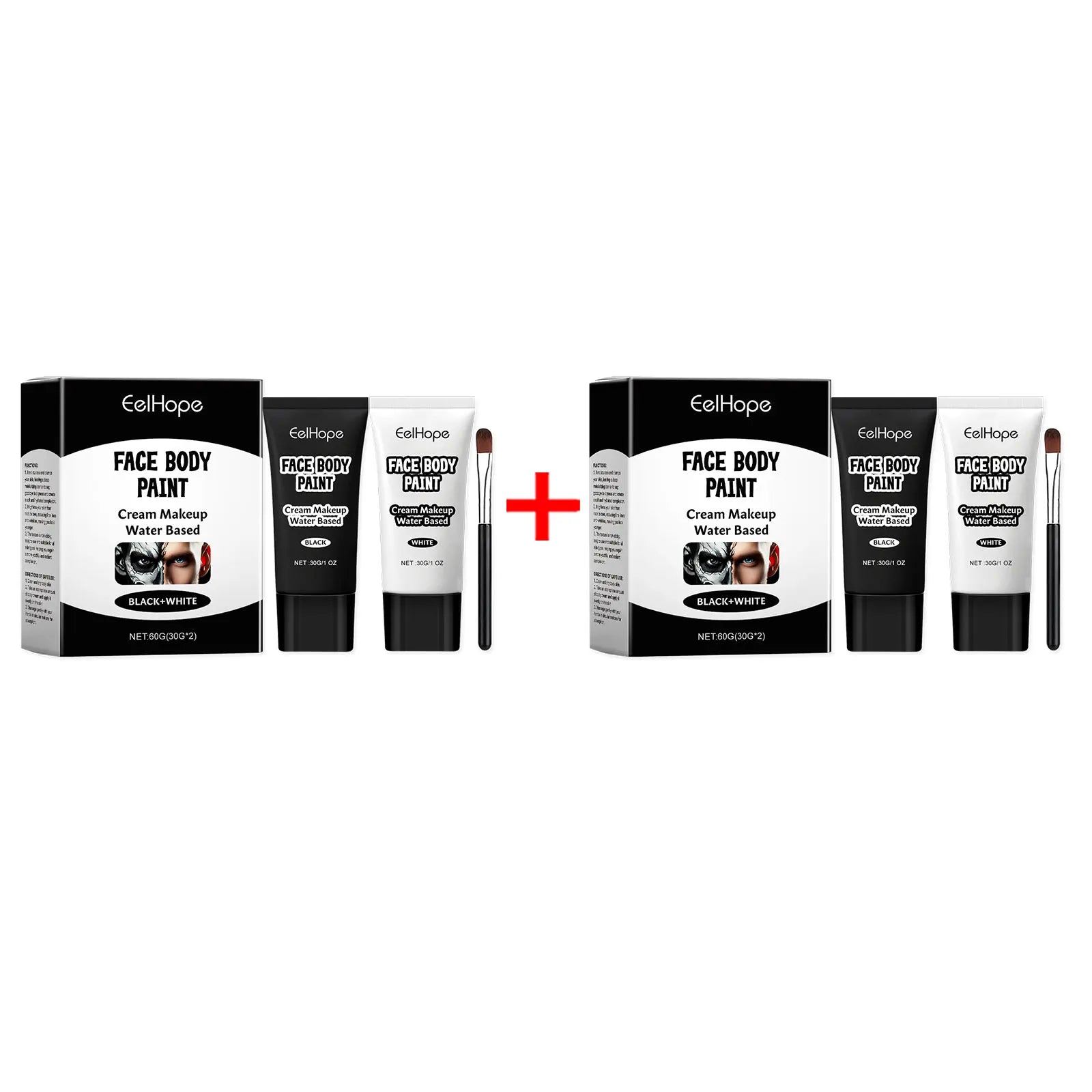 Halloween Black and White Foundation Paint Cream Concealer Easily Cover Skin Tone Clown Makeup Effect Cosplay Lasting Cosmetics