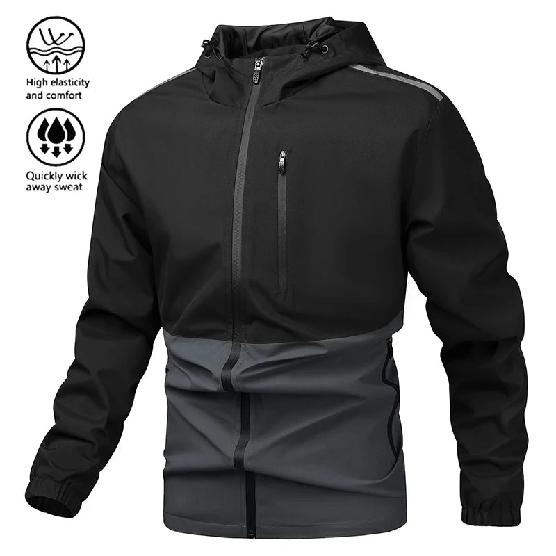 Man Waterproof Windproof Jacket Coats Men Cargo Hooded Hiking Outdoor Jackets Male Multi Pocket Sport Work Outerwear Windbreaker