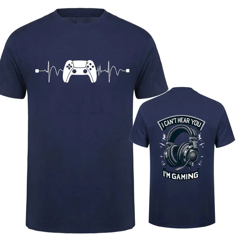 Men T-Shirts Can't Hear You I'm Gaming Funny Video Gamer Humor Joke for Unisex T-Shirt Video Game Shirt Short Sleeve Tee Top