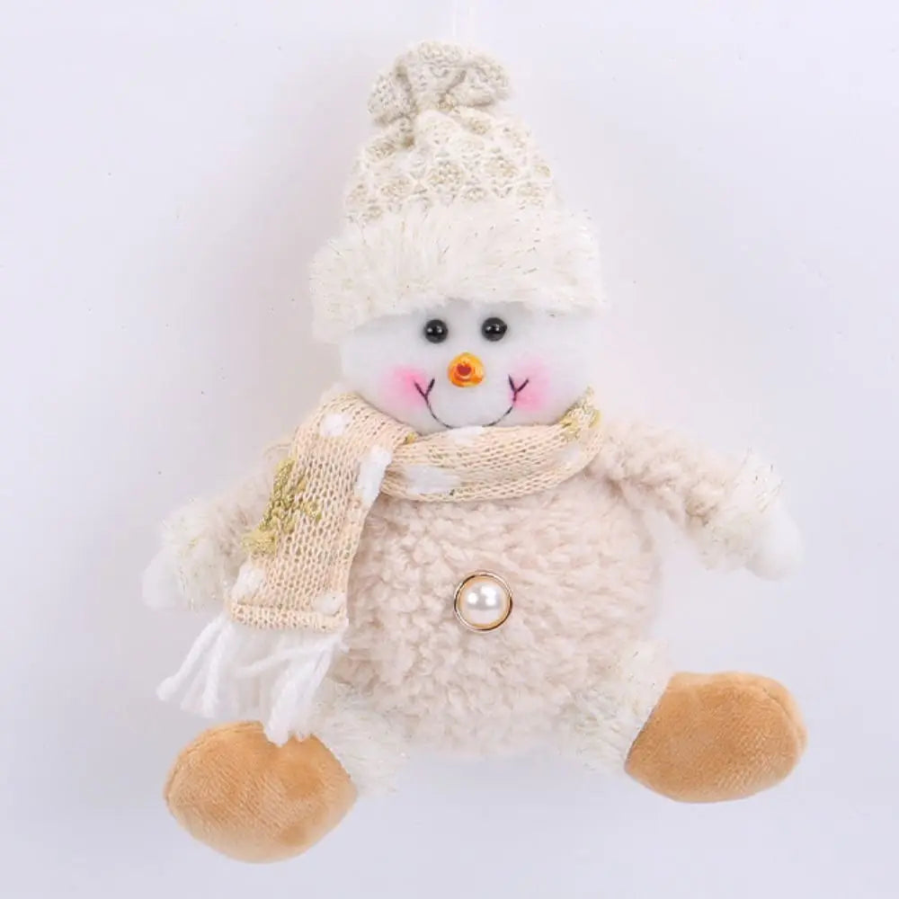 Cute Christmas Tree Pendant Figurine Ornament Elderly Christmas Doll Ornament Snowman Elk Santa Pendant Decor New Year