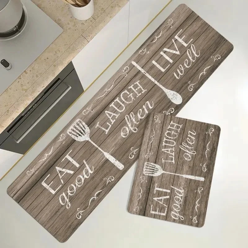 Kitchen Cutlery Knife and Fork Theme Washable Stain-resistant Foot Mat Carpet Kitchen Living Room Entrance Door Mats