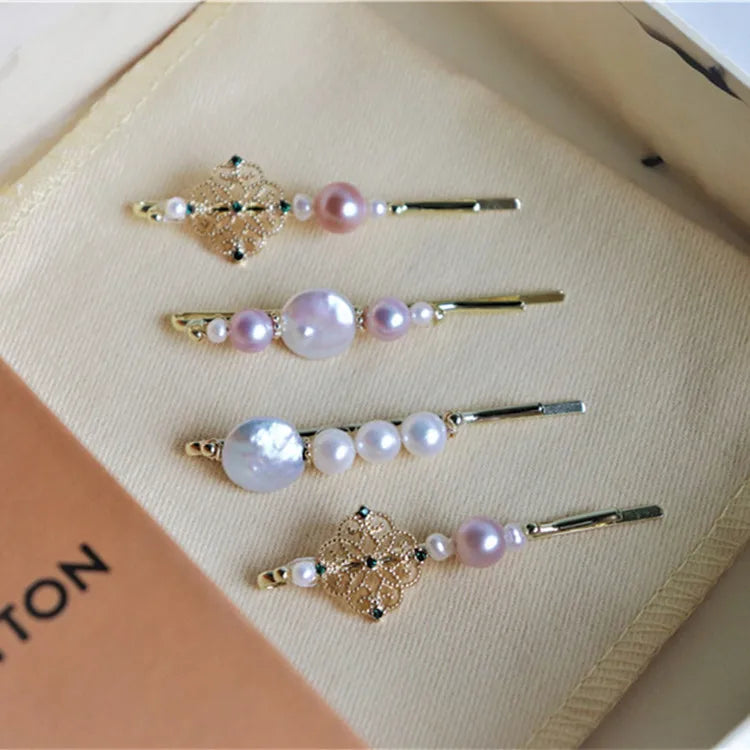 Hair Accessories for Girls Women Hairpins Clips Natural Baroque Freshwater Pearl Elegant Sweet Bridal Ornaments Wedding Gift