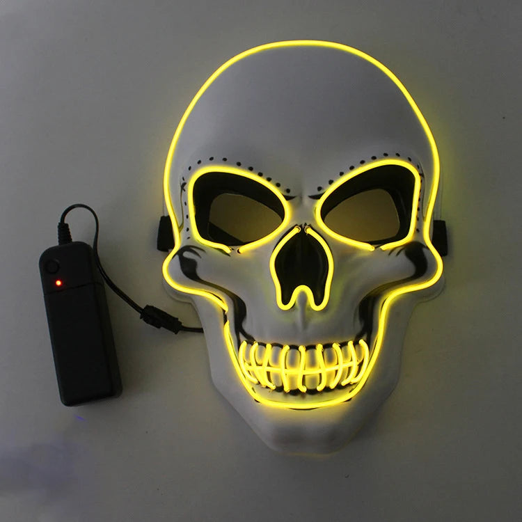 Halloween Horror Skull Mask LED Cold Light Mask LED Halloween Mask Cosplay Mask Halloween Party Decoration Luminous Skull Masks